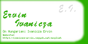 ervin ivanicza business card